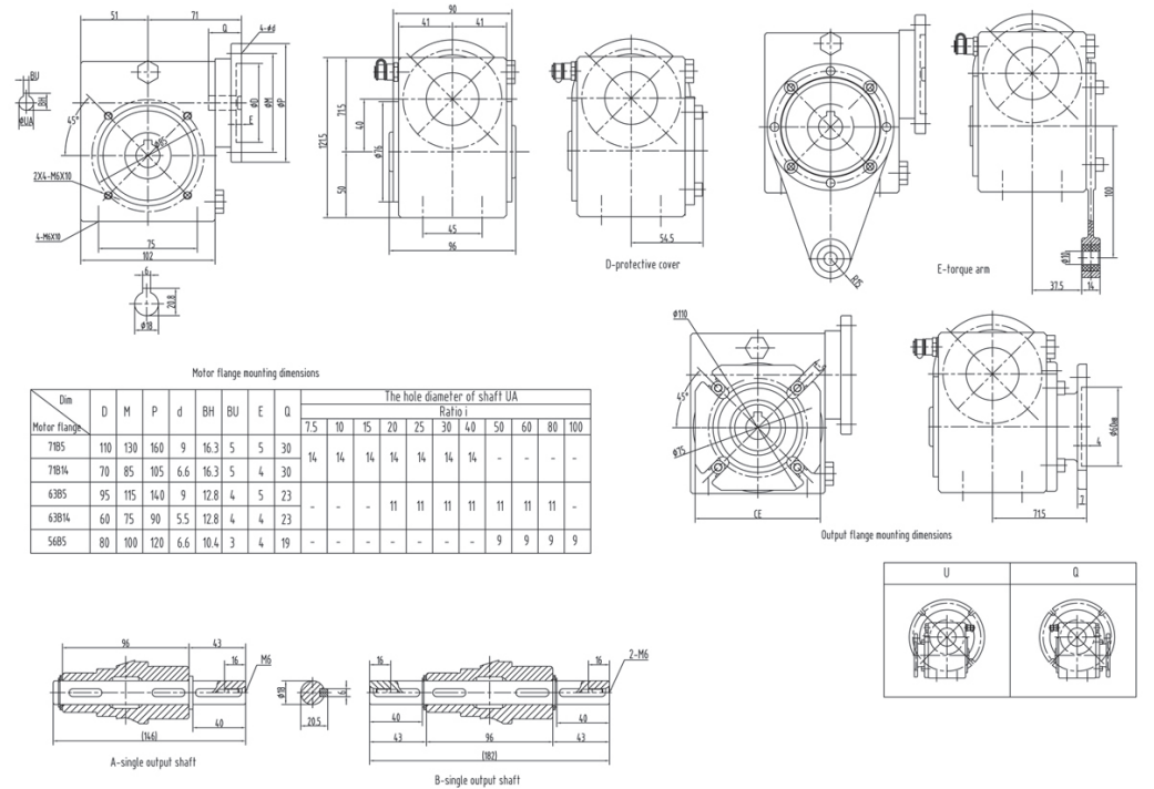 GMSS40 Stainless Steel Speed Reducer Worm Gearbox With Corrosion Resistant 304 Box Shell Wheel Core