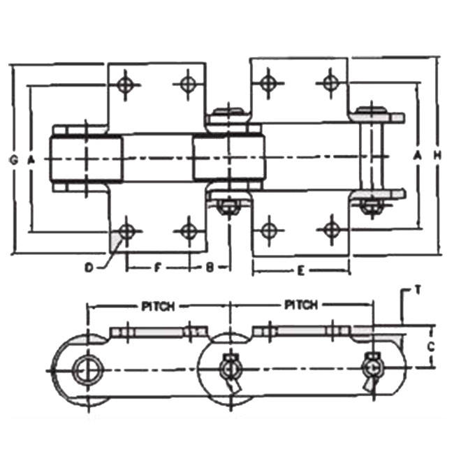 SS131-K1 SS131-K2 SS102B-K2 SS111-K2 SS110-K2 SS856-K2 SS150-K2  SS Class Bushed Steel chain with K1 K2 Attachment