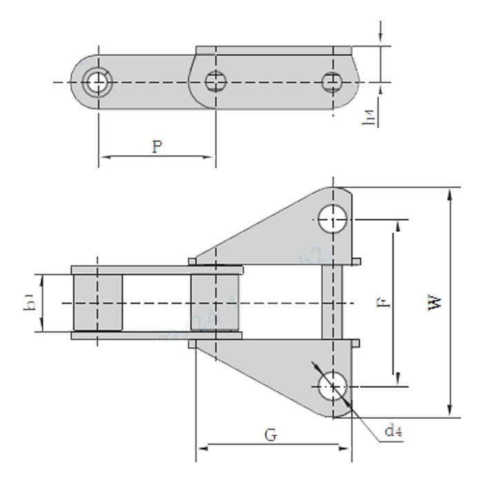 CA557 Chains CA557F1 38.4VBK39M 38.4VBF8  Steel Agricultural Chain With F1 Attachment