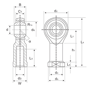 SI10T/K Series  M10*1.5 Thread Joint  Rod End Bearing