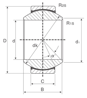 GE..ET 2RS Series Chrome Steel Sealed Radial Spherical Plain Bearing GE15ET 2RS GE120ET 2RS