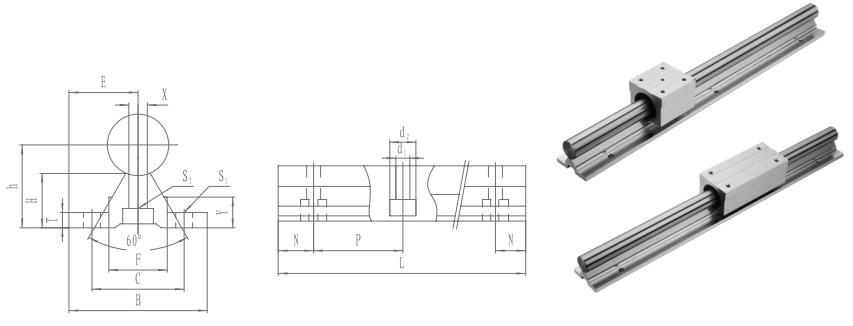 SBR Series Linear Bearing Assembly Circular Linear Rail of SBRC10 SBRC12G SBRC13 SBRC16 SBRC20 SBRC25 SBRC30 SBRC35 SBRC40