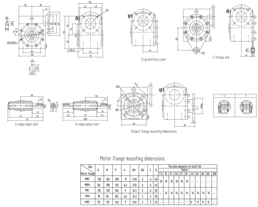 GMSS63 Stainless Steel Speed Reducer Worm Gearbox With Corrosion Resistant 304 Box Shell Wheel Core