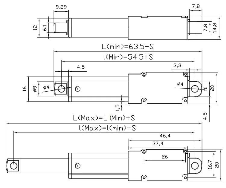 LA-M Micro Motor Linear Actuator Push Electric Push Rod