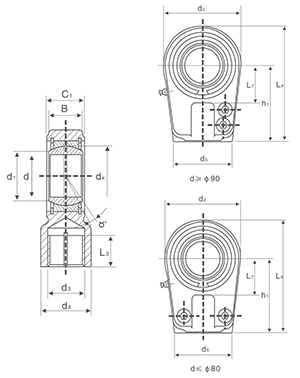 GIHR..DO Series Pneumatic and Hydraulic Systems Joint Rod End with Female Thread Locking Nuts