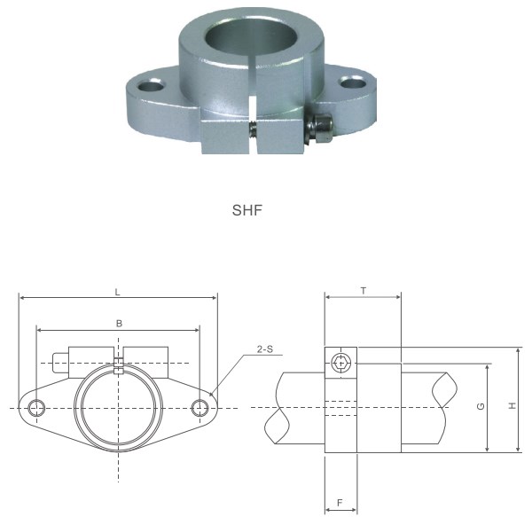 SHF Series Linear Bearing Assembly Horizontal Type Shaft Support of SHF8 SHF10 SHF12 SHF13 SHF16 SHF20 SHF25 SHF30 SHF35 SHF40