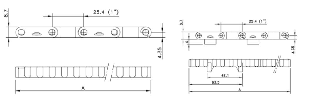 1000 Series Grid Straight Track Plastic Flat Top Chain Mesh Conveyor