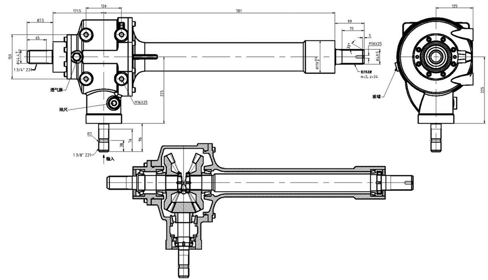 Agriculture 1.93:1 Assembly Power Tiller Gearbox for Rotary Cultivator
