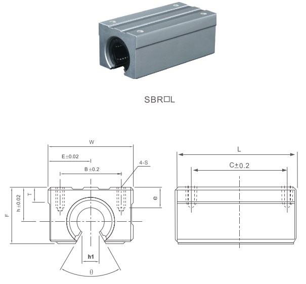 SBR..L Series Linear Bearing Assembly Linear Motion Slide Units of SBR10LUU SBR12LUU SBR16LUU SBR20LUU SBR25LUU SBR30LUU