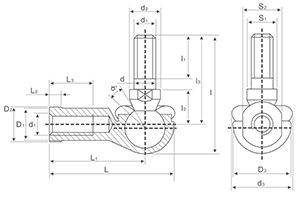 SQ..RS Series Spherical Plain Bearing Ball Joint Rod End Bearing  SQ5RS SQ22RS