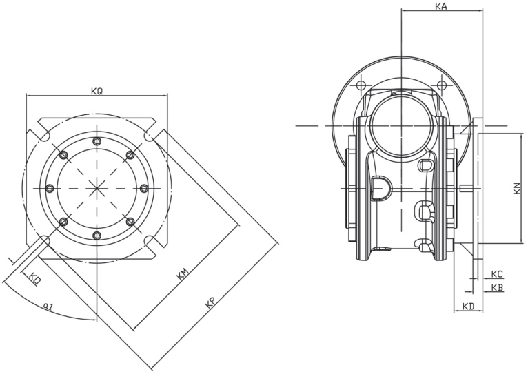 SSVF50 Stainless Steel 304 Speed Gear Reducer Worm Gearbox