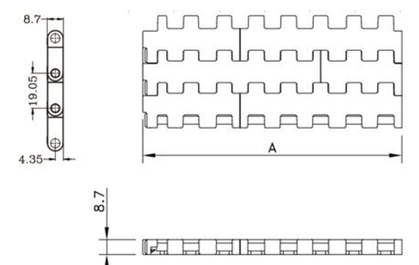5935 Series Straight Run Belt Flat Top Chain Mesh Belt