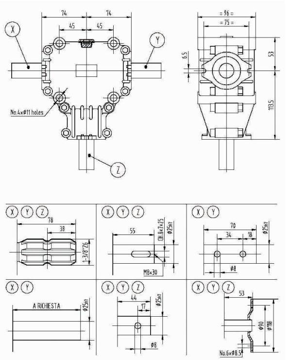 EP010 Series 15HP Agricultural Gearbox for Fertilizer Spreader Circular Saws Packing Machine Bales