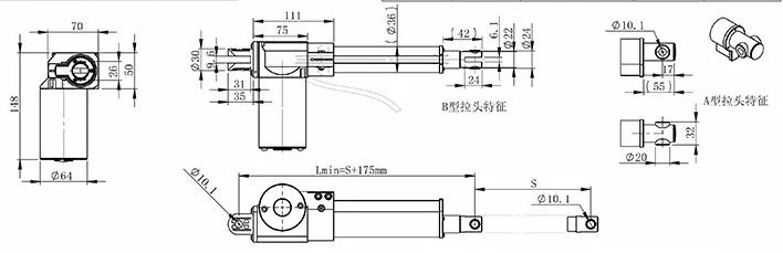 Factory TD-04A 1000mm 12 24v 500N to 6000N Electric Push Rod Linear Actuator