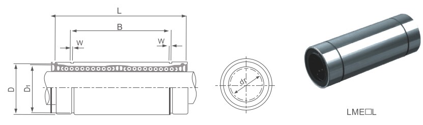 LME...L KB...W Series Linear Bush Bearing Bushing of LME8LUU LME12LUU LME16LUU LME20LUU LME25LUU LME30LUU LME40LUU LME50LUU