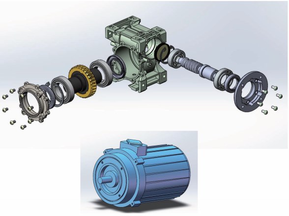 XRV/MRV050 Series Worm Gear Reducer Car Washing Gearbox for Automatic Car Wash Machine with  IP67 Motor
