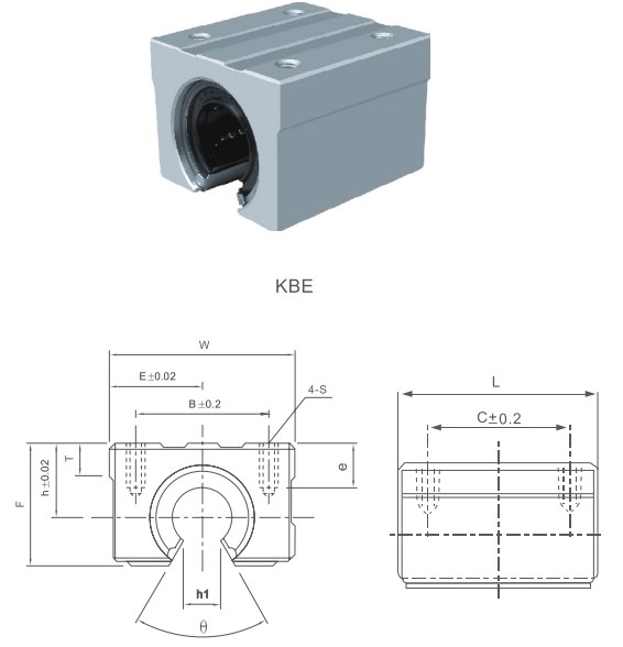 KBE Series Linear Bearing Assembly Linear Motion Slide Units of KBE16UU KBE20UU KBE25UU KBE30UU KBE40UU KBE50UU