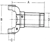 Universal joint drive shaft slip yoke sliding drive shaft