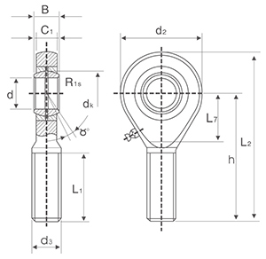 GAR..DO Series Hydraulic Cylinder Zinc Plated Ball Joint Bearing Rod End for Auto Parts with Left or Right Hand Male Thread