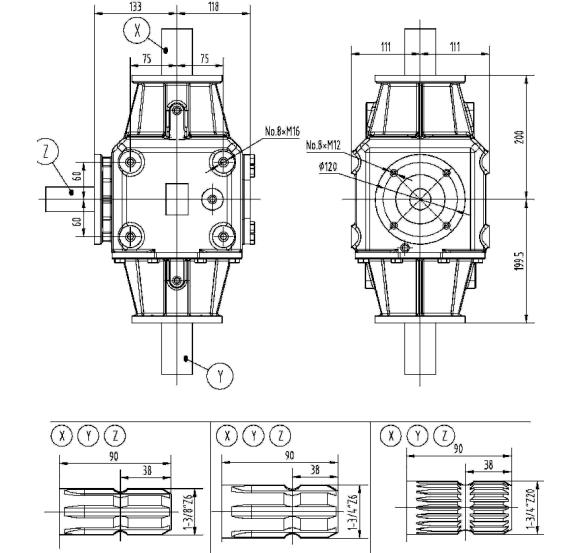Agricultural T92D Series 100HP Gearbox for Baler