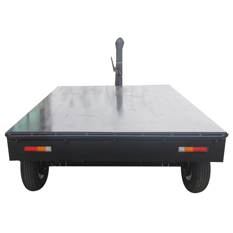 Front Axle Steering Vehicle Four-wheel Flatbed Flat Trailer with 2000kg Load Capacity for Transport Towing