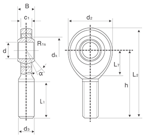 GIR...C GIR...ET 2RS Series Self-Lubricated Joint Rod End With Left or Right Hand Female Thread GIR6C GIR30C