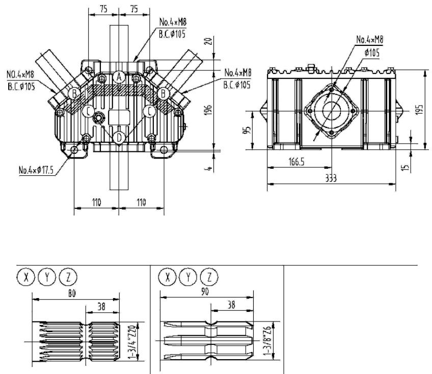 Agricultural 265 Series 125HP Gearbox for Rotary Mower 1.2:1