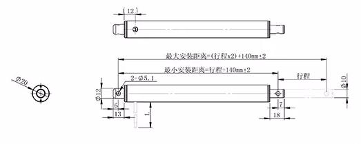 TA-01-20 Pen Type  400mm Electric Push Rod Linear Actuator