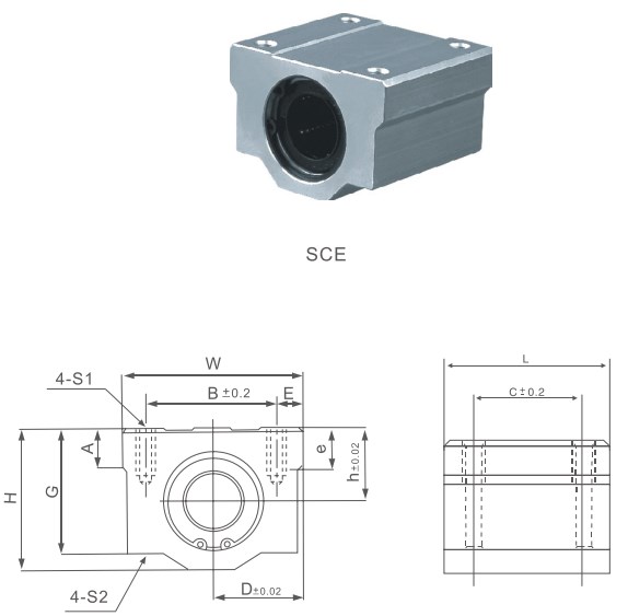 SCE Series Linear Bearing Assembly Linear Motion Slide Units of SCE8UU SCE12UU SCE16UU SCE20UU SCE25UU SCE30UU SCE40UU SCE50UU