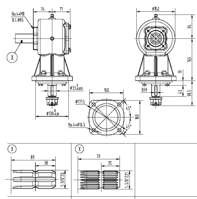 Agricultural 211 Series 20HP Gearbox for Rotary Mower