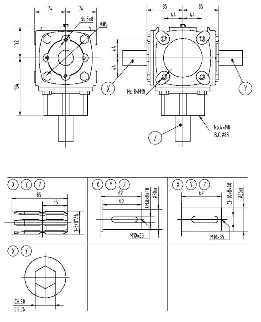 Agricultural  259 Series 30HP Gearbox for Manure Spreader Fertilizer Spreader