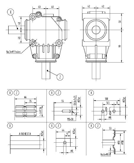Agricultural  EP150 Series 11HP 1:1 Ratio Fertilizer Spreader Gearbox