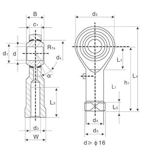 PHS Series Right Hand Female Thread Joint  Rod End Bearing With Zinc Plated
