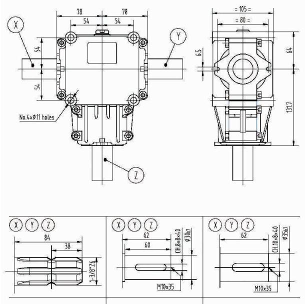 Agricultural EP281 Series 25HP Gearbox for Rotary Mower Circular Saw Packing Machine Shredder