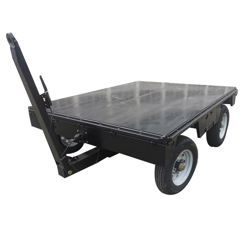 Front Axle Steering Vehicle Four-wheel Flatbed Flat Trailer with 2000kg Load Capacity for Transport Towing
