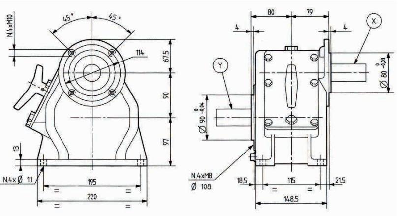 D727 Series 540rpm Agricultural Gearbox for Sprayer
