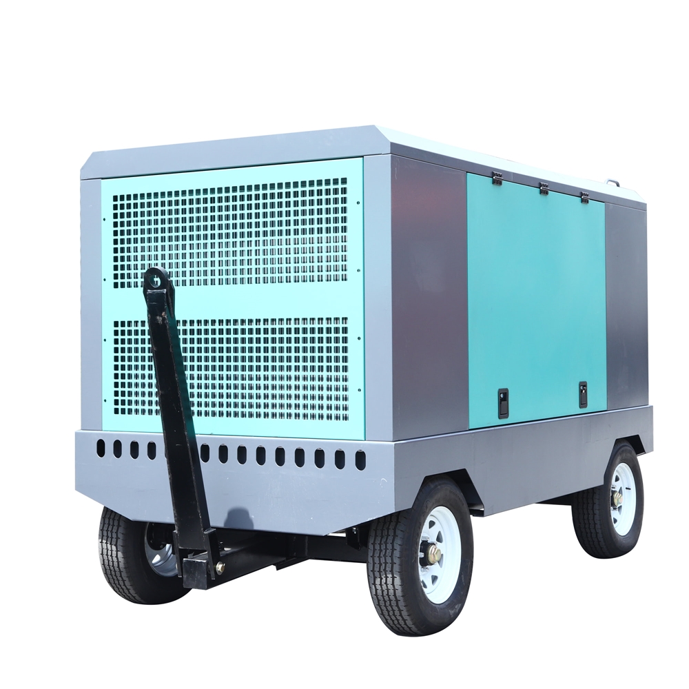 7~25 bar Heavy Duty Electric Engine Movable/Portable Direct Drive Rotary Screw Air Compressor for Drilling and Mining Industry