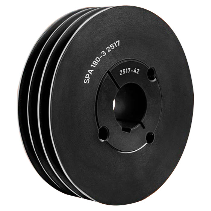 Standard Size SPA SPB SPZ Sheave Wheel Tension double Groove Cast Iron Conveyor Motor V belt Pulley with Taper bush Solid Hub