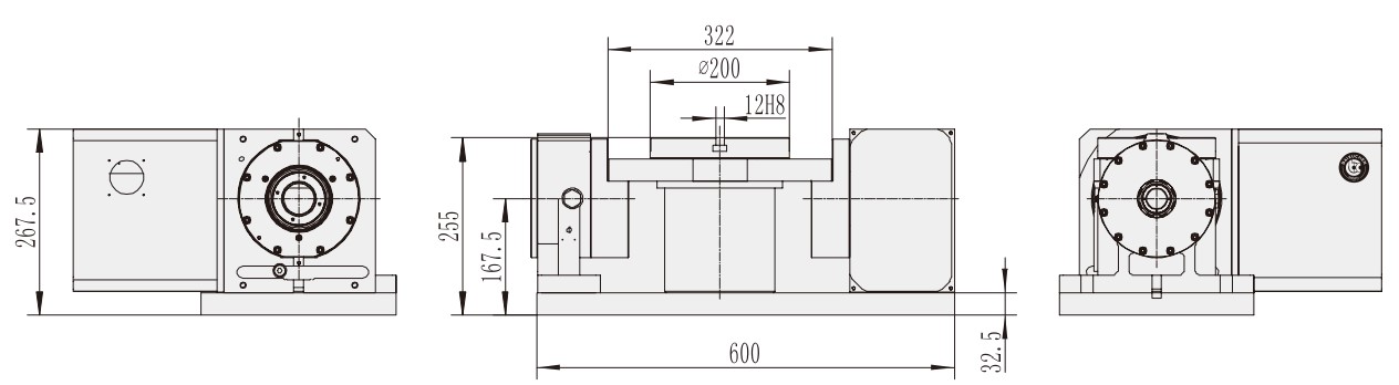 RTS-200 Machine CNC Machining Center Parts CNC Turntable Rotary Table for CNC Machinery