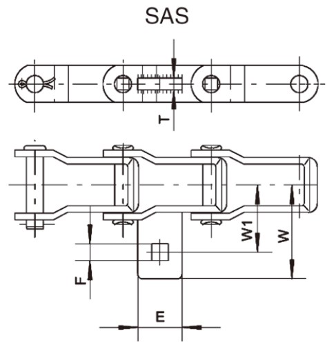 Agricultural 667X 667XA Steel Pintle chains and sprocket with SAS Attachment for snow remover