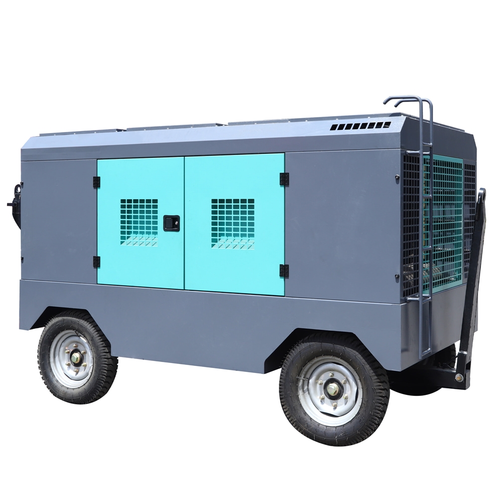 Diesel Engine Driven Portable Rotary Screw Type Air Compressor for Heavy Earth Crawling Machinery