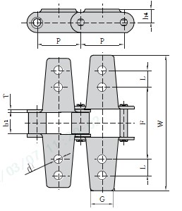 CA550K6 CA620K12  Agricultural Steel Conveyor CA550 Roller Chains With K Attachment