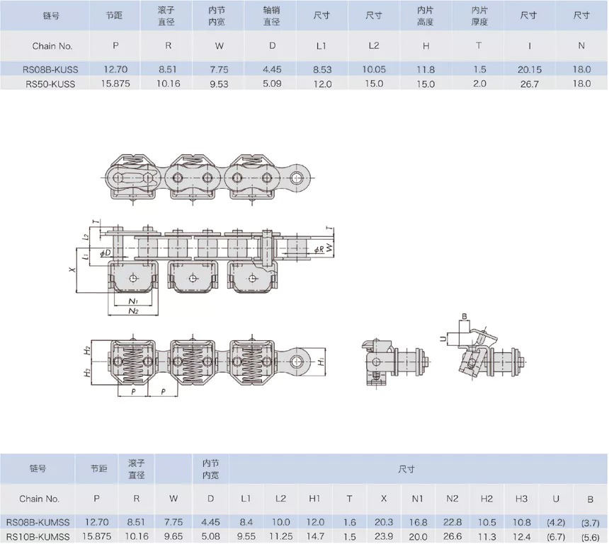 Conveyor Stainless Steel Film Gripper Chains