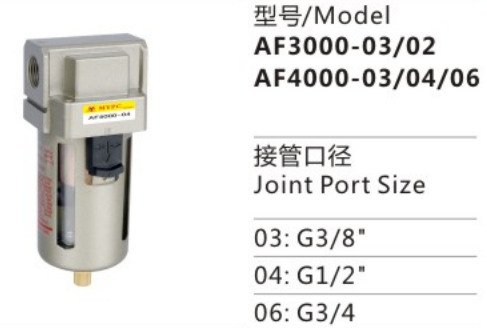 AF Series AF3000-03/02 Air Filter Combination Source Treatment Unit Pneumatic Parts for Compressed Air System
