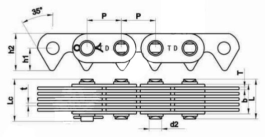 Middle Side Guide Inverted Tooth Contact Silent Chain for 03C C4-120 C4-123 C4-129 C4-132 C4-138 C4-150 C4-320 C4-323