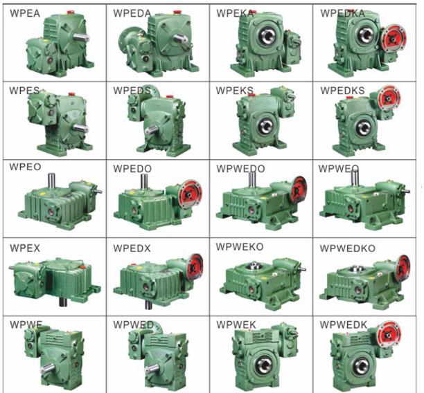 WPA Series Worm Gearbox Wpa50 Worm Single Double Gear Speed Reducer Reductor Box Gearbox Green Motor Building Horizontal Torque