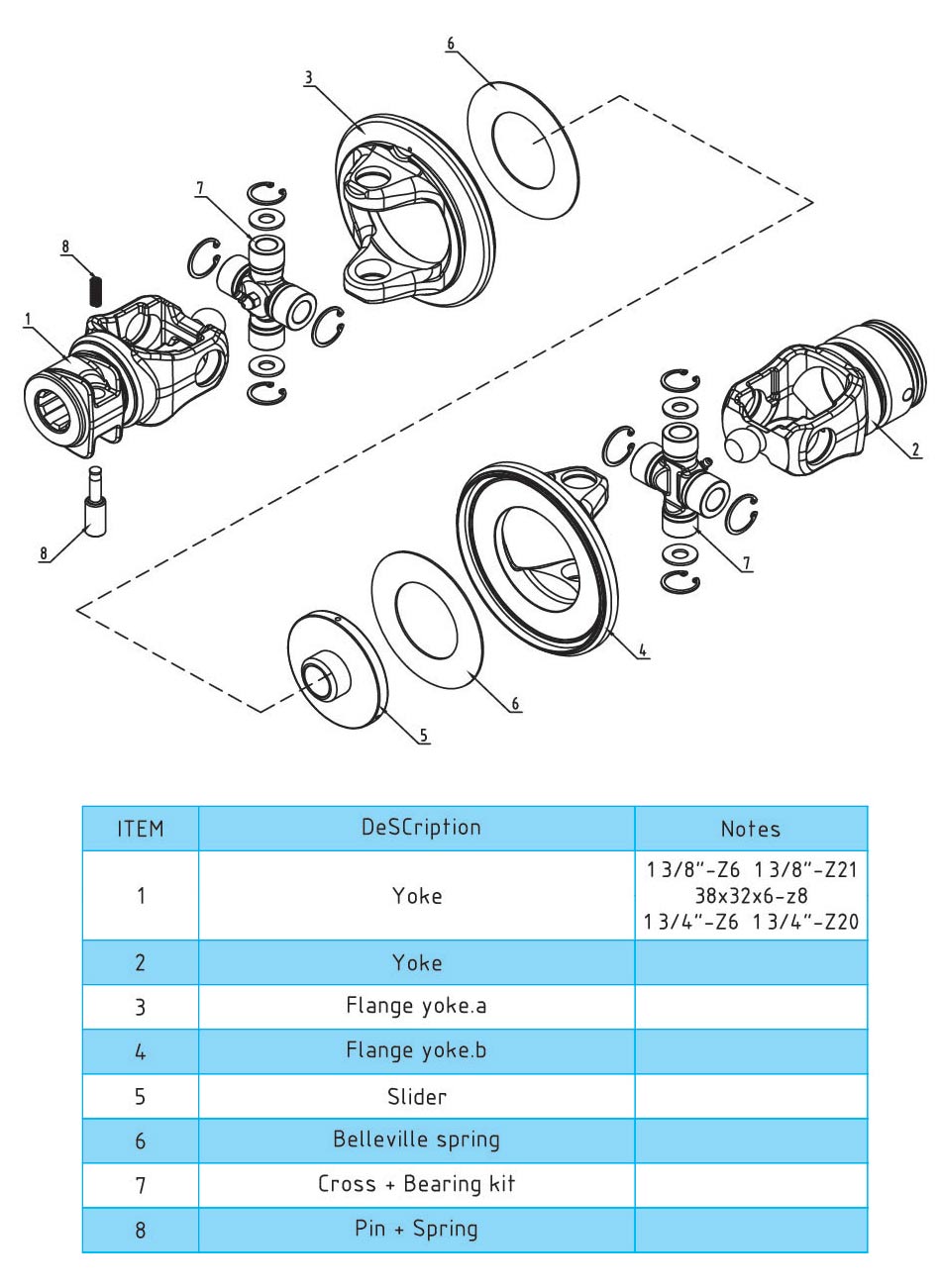 Agricultural Farm Tractor Parts Coupling Wide Angle Cross U Yoke Cardan Universal Joint For PTO Drive Shaft Toyota Kubota