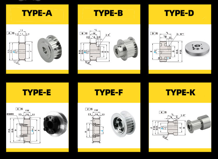 Cnc Tooth Steel Aluminum Synchronous Drive Metric Taper Lock Bush Pilot Bore Metric Pitch XL Htd Gt2 Timing Belt Pulleys