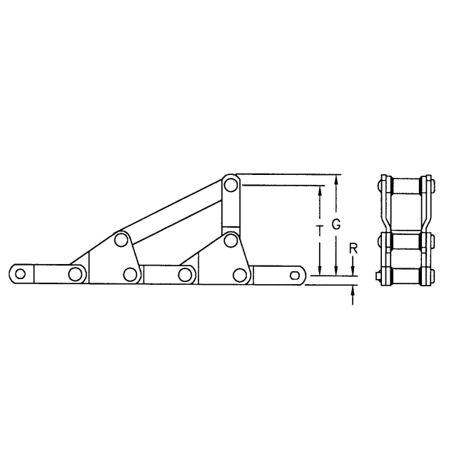 WH132   Welded Steel Mill Chain With Side Lift Attachment