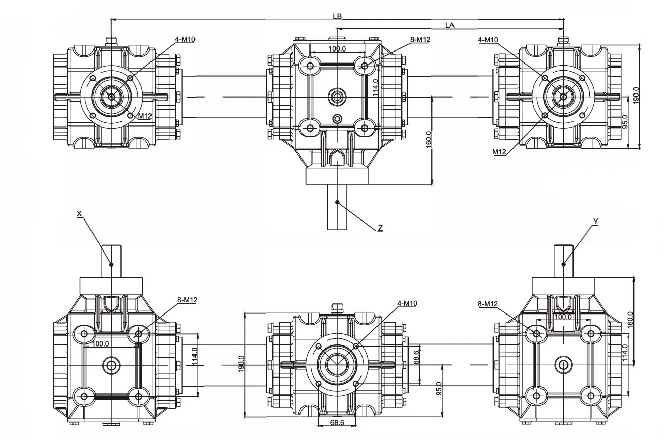 Fertilizer Broadcaster Fertilizer Seeder round square Gearbox Speed Reducer Fertilizer Seeder Gear Drive Gearbox For Sale